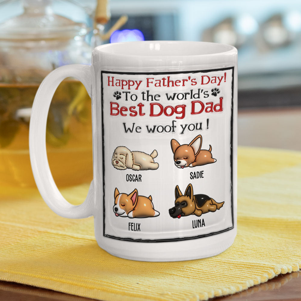 World's Best Dog Dad - Personalized 3D Inflated Effect Custom Mug