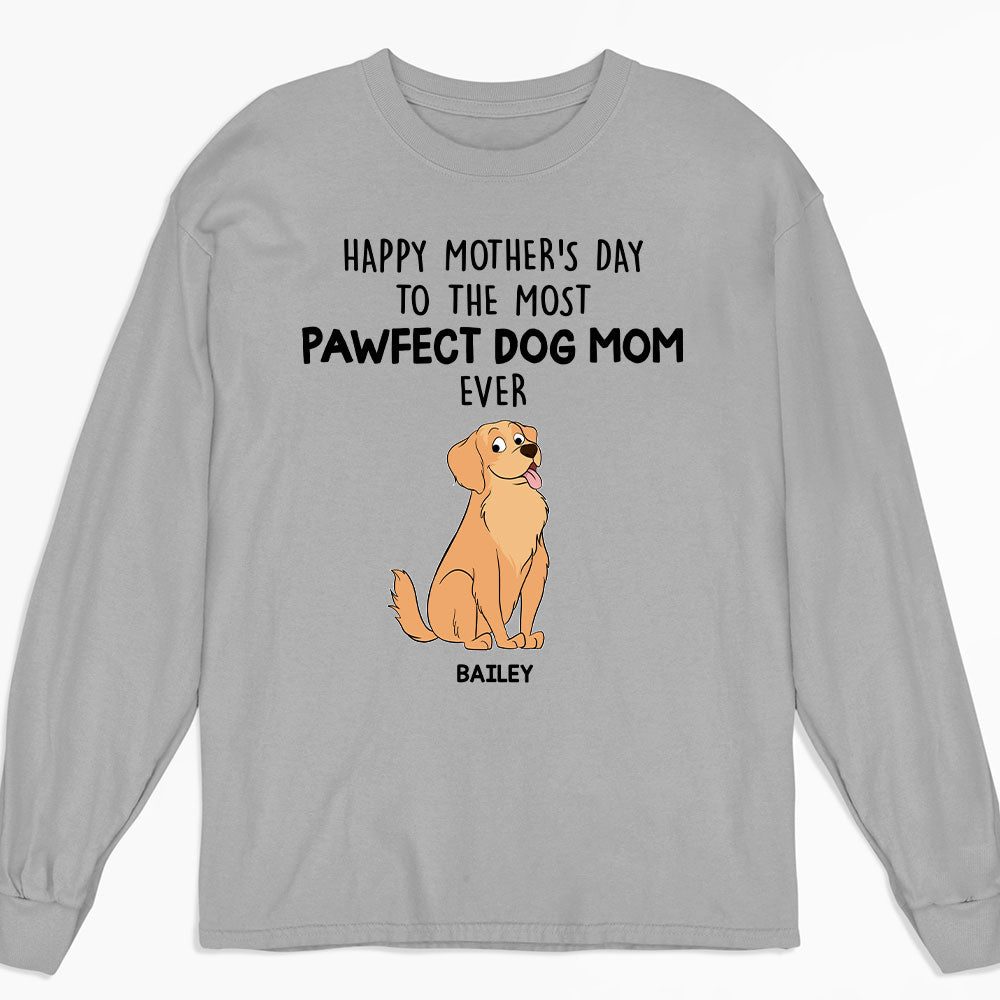 Pawfect Mom - Customizable Personalized Long Sleeve T - shirt for Pet Lovers