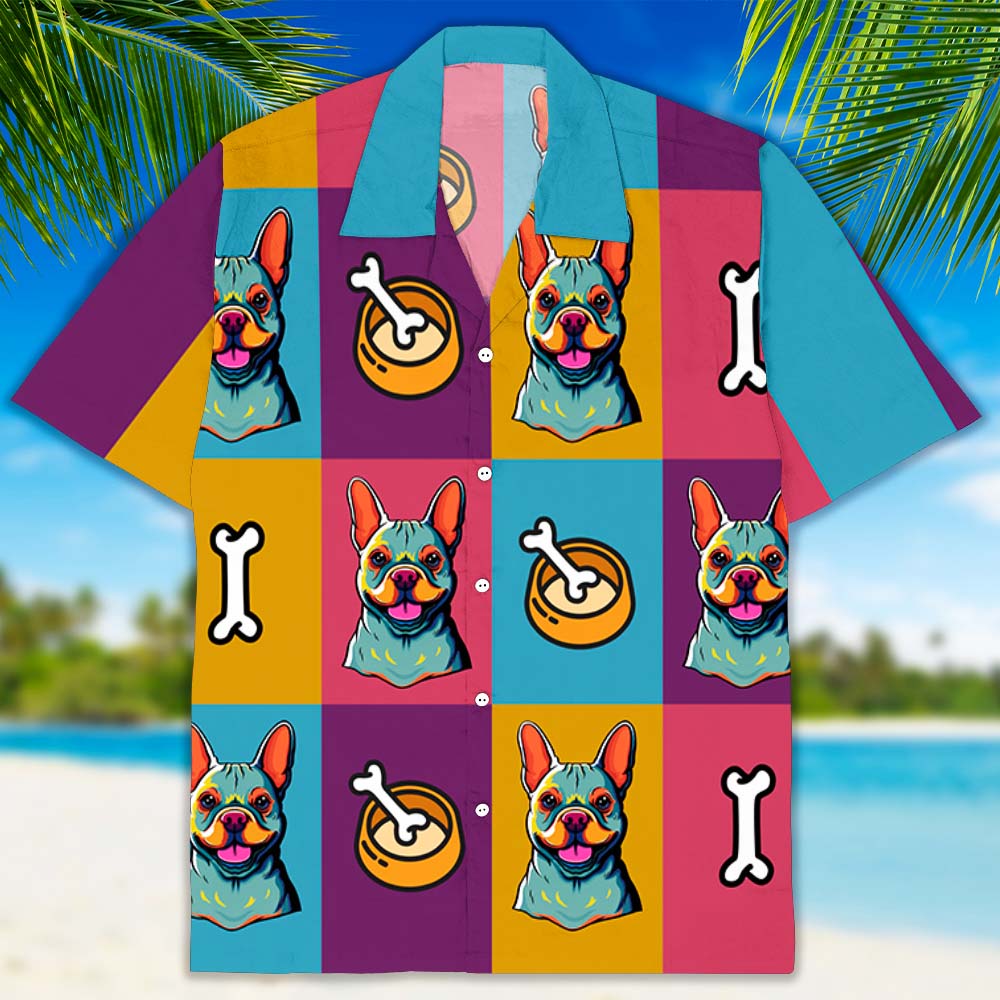 Personalized Neon Pop Art Dog Hawaiian Shirt - Ideal Gift for Pet Lovers