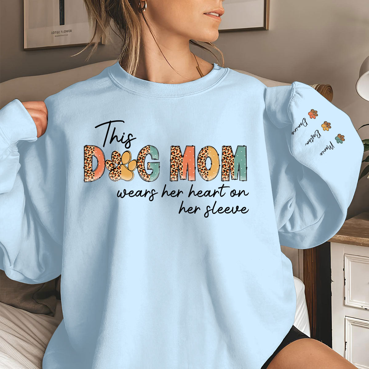 Personalized Dog Mom Heart Custom Sweatshirt - Ideal Gift