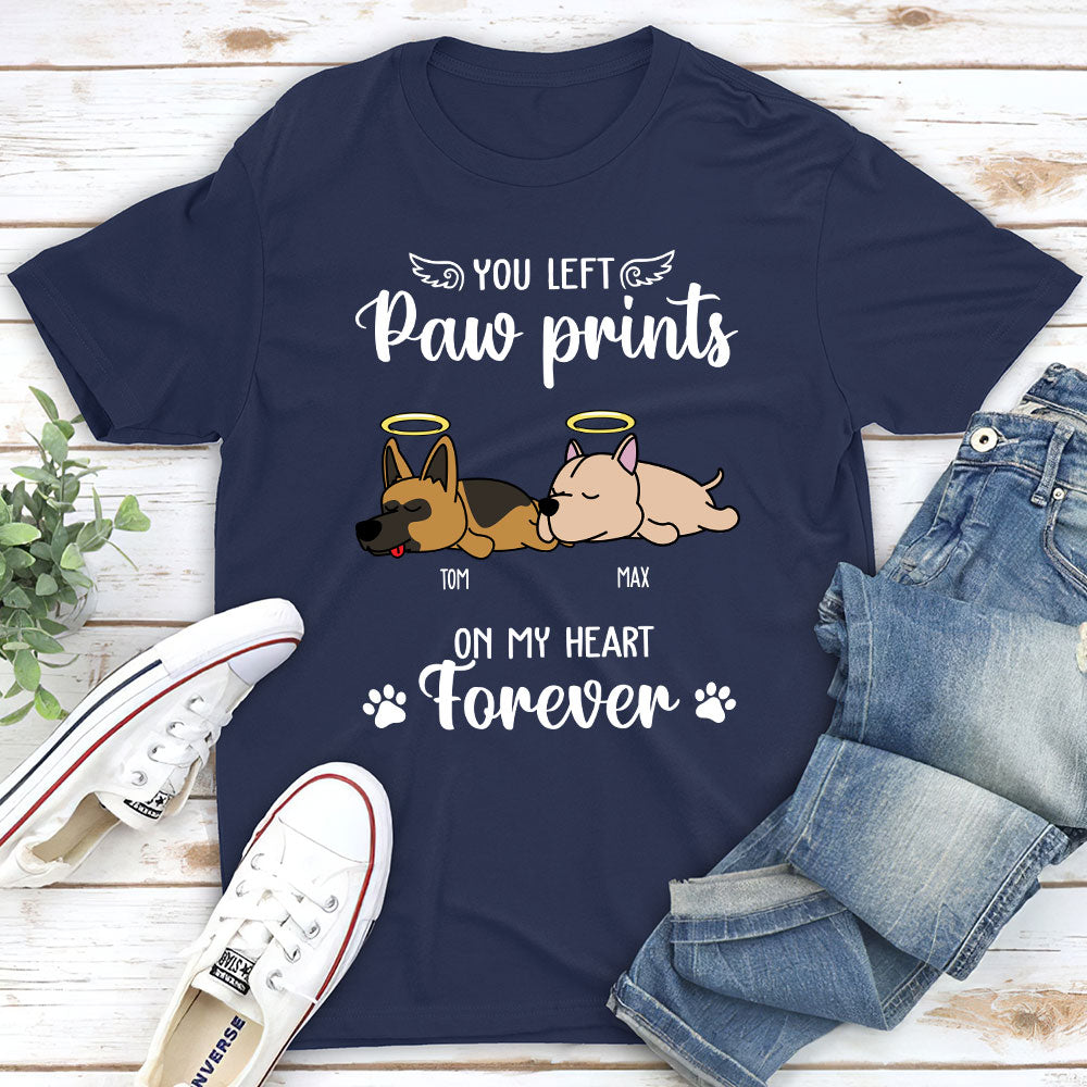 You Left Paw Prints - Customizable Unisex Personalized T - shirt for Pet Lovers