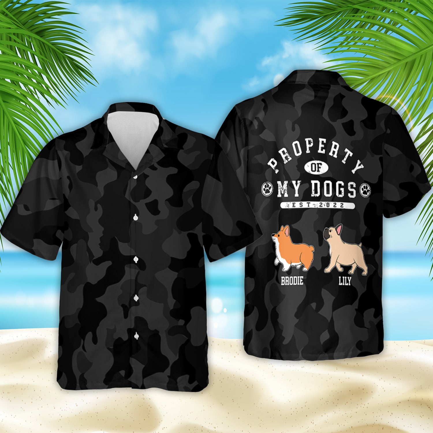 Personalized Dog Camouflage Hawaiian Shirt - Ideal Gift for Pet Lovers