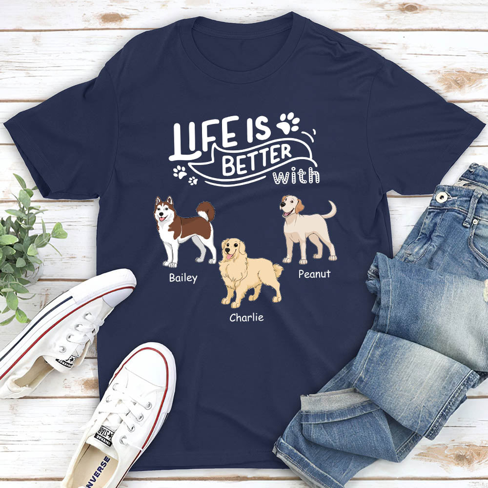 Better With Dog - Customizable Unisex Personalized T-shirt for Pet Lovers