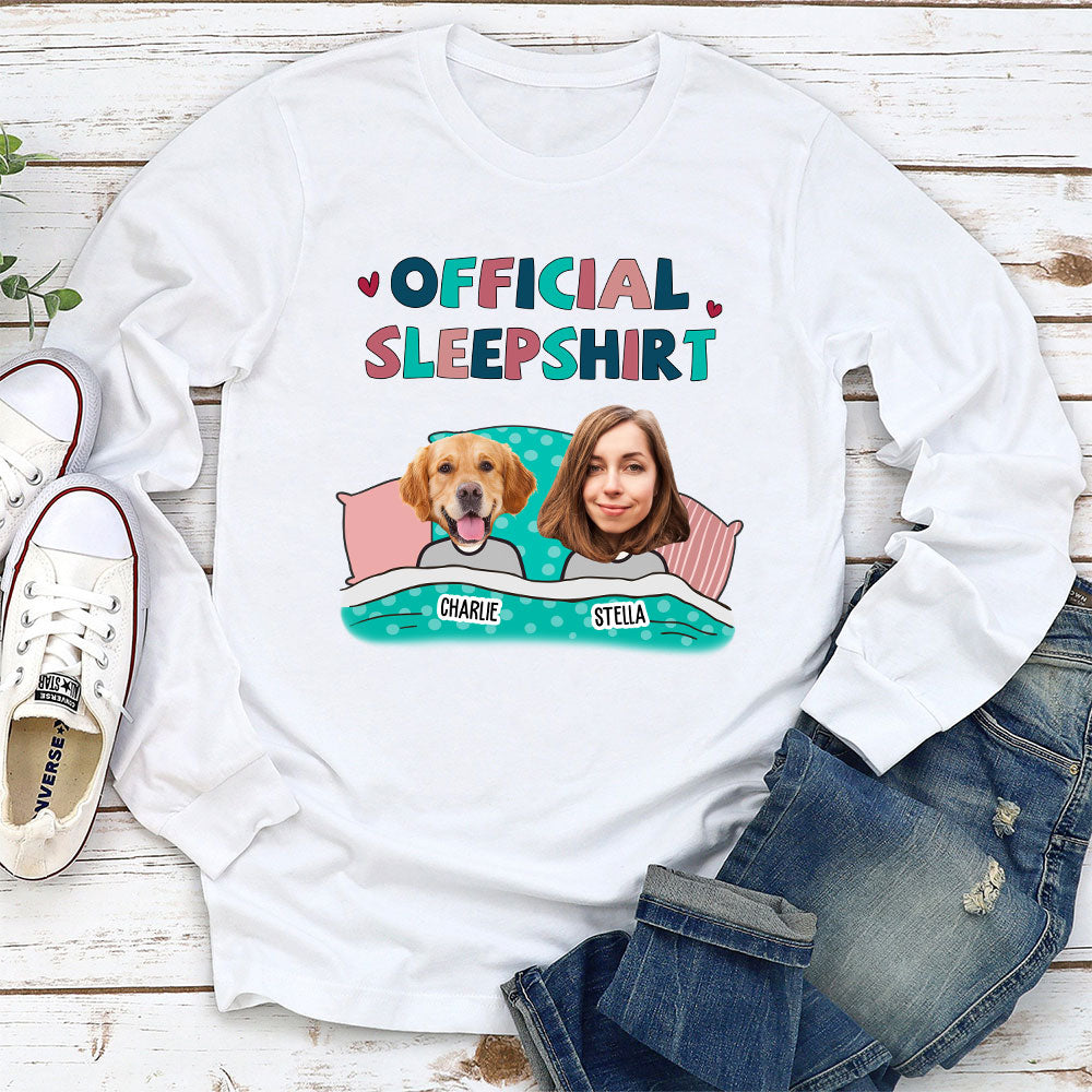 Personalized Custom Long Sleeve Sleepshirt with Pet Photos