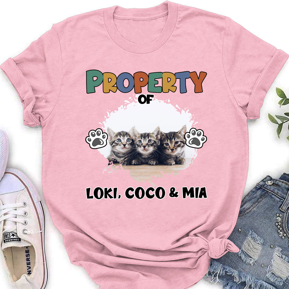 Personalized Custom Women's 'Property Of My Cat' T-shirt - Ideal Gift for Pet Lovers