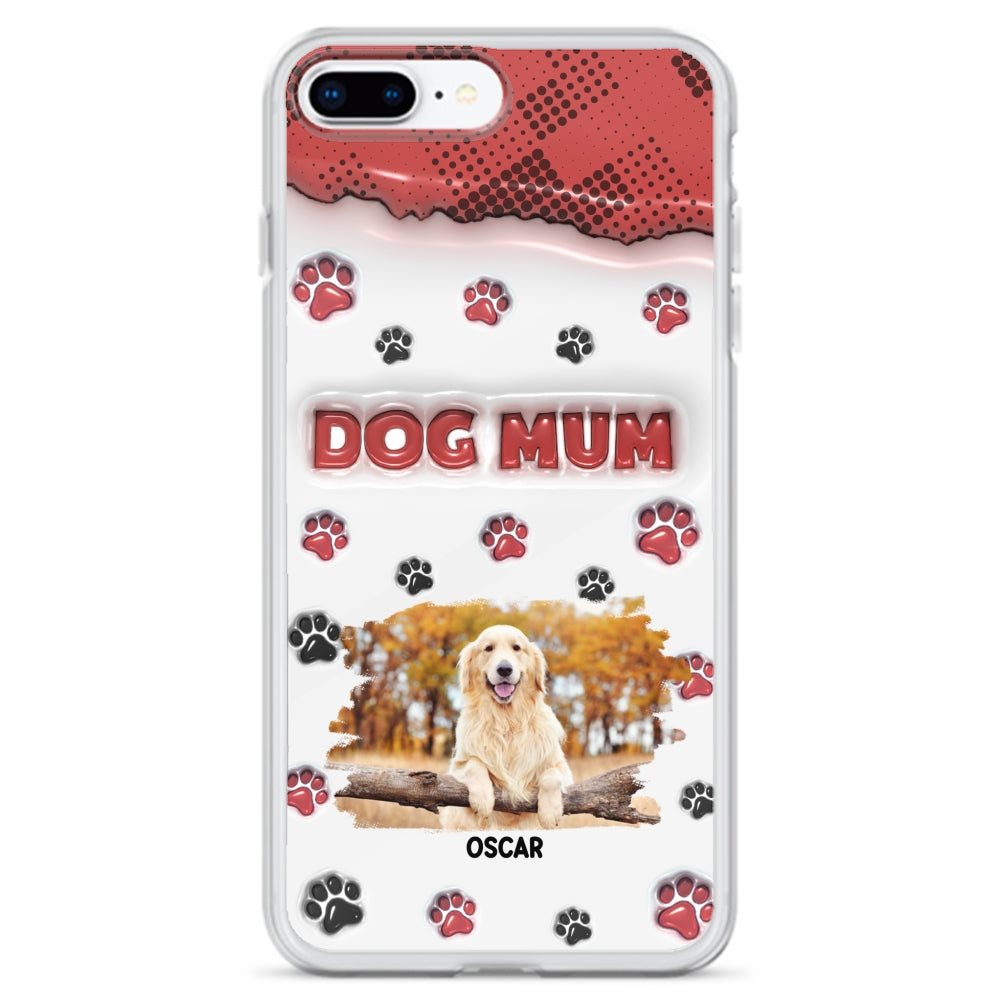 Customizable 3D Inflated Effect Personalized Dog Mom Photo Phone Case - Version 2