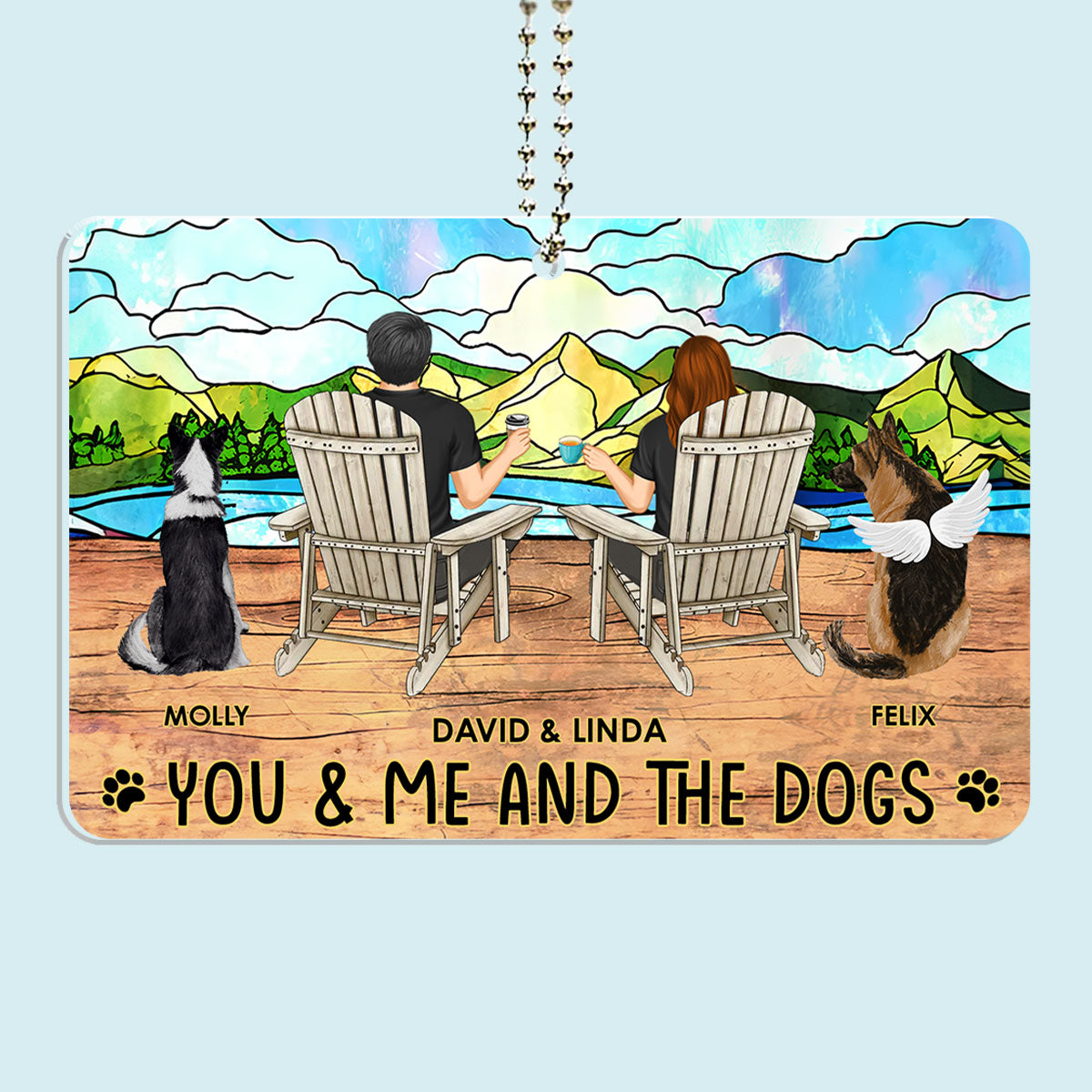 Customizable You, Me And Our Pets Personalized Car Ornament