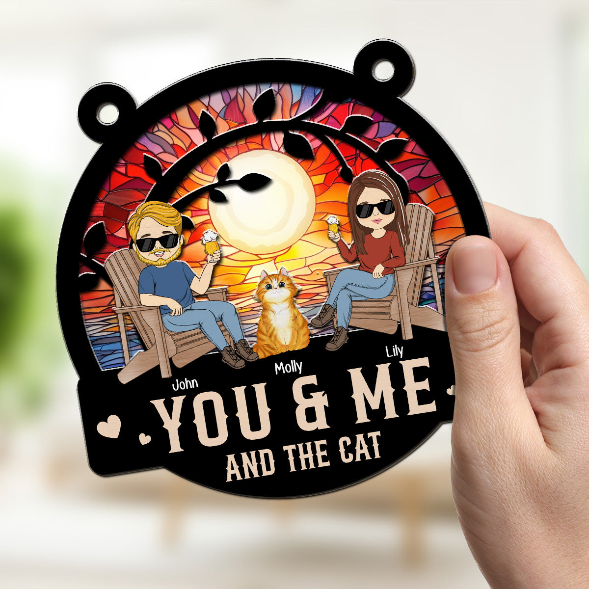 Personalized You And Me And Our Fur Babies Custom Suncatcher for Special Occasions