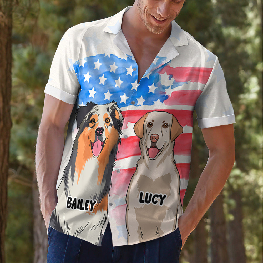 4th Of July Personalized Custom Hawaiian Shirt for Dogs - Unique Pet Lover's Gift