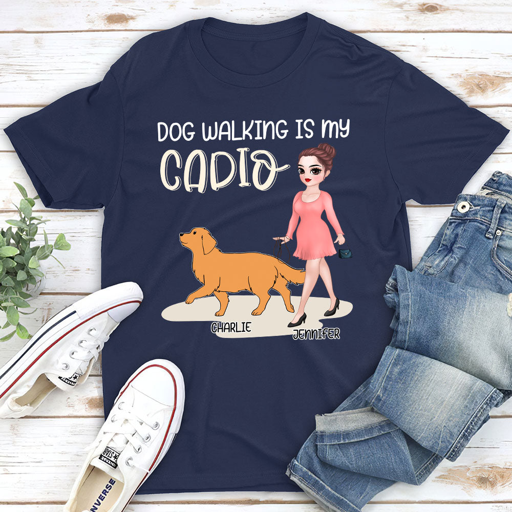 Dog Walking Is My Cardio - Customizable Unisex Personalized T - shirt for Pet Lovers