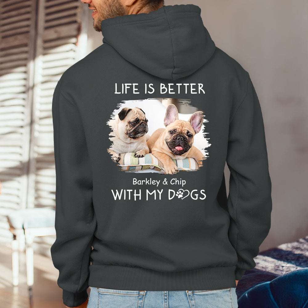 Personalized 'Better With Dogs' Photo Custom Hoodie - Ideal Gift for Pet Lovers