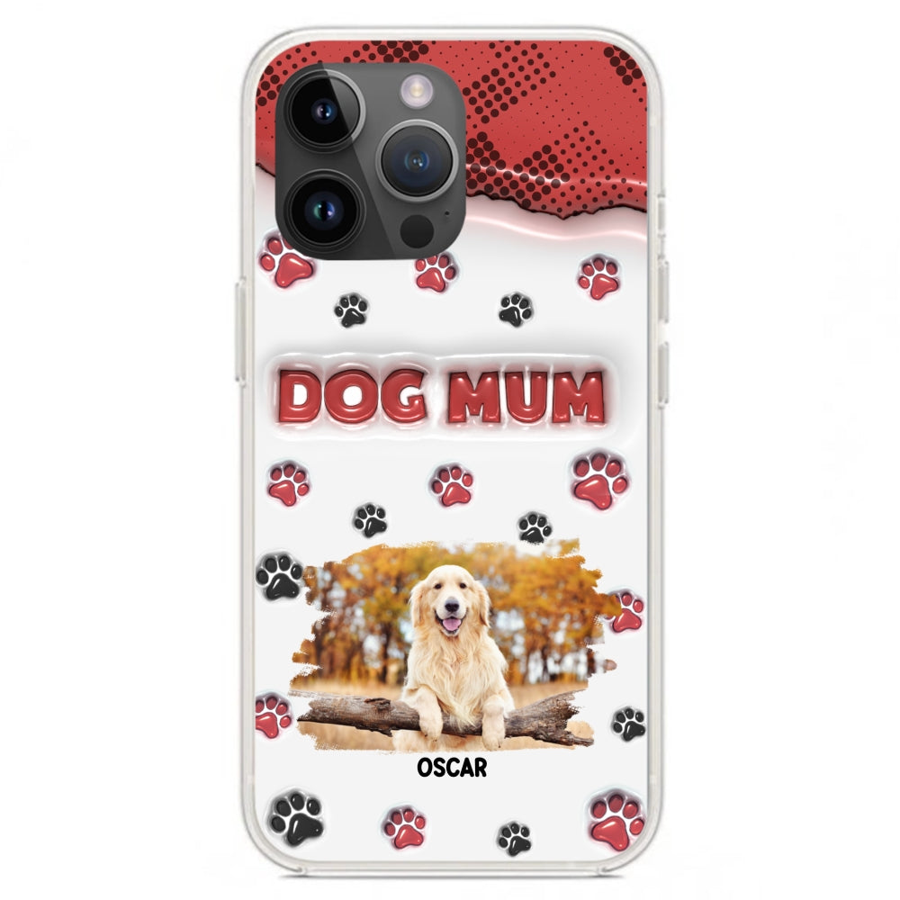 Customizable 3D Inflated Effect Personalized Dog Mom Photo Phone Case - Version 2