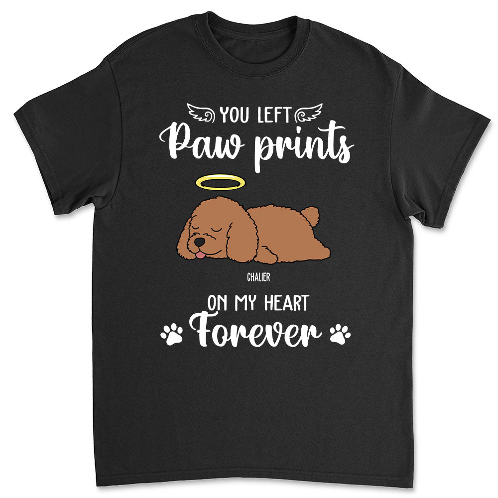 You Left Paw Prints - Customizable Unisex Personalized T - shirt for Pet Lovers