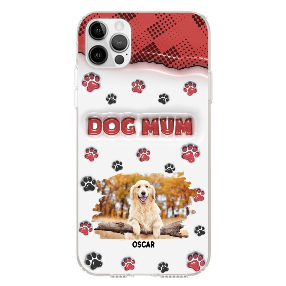 Customizable 3D Inflated Effect Personalized Dog Mom Photo Phone Case - Version 2