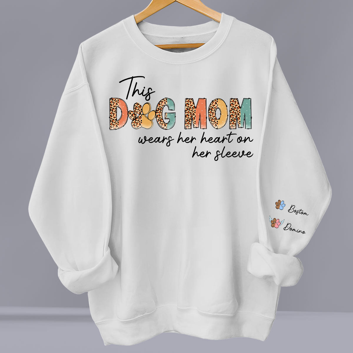 Personalized Dog Mom Heart Custom Sweatshirt - Ideal Gift