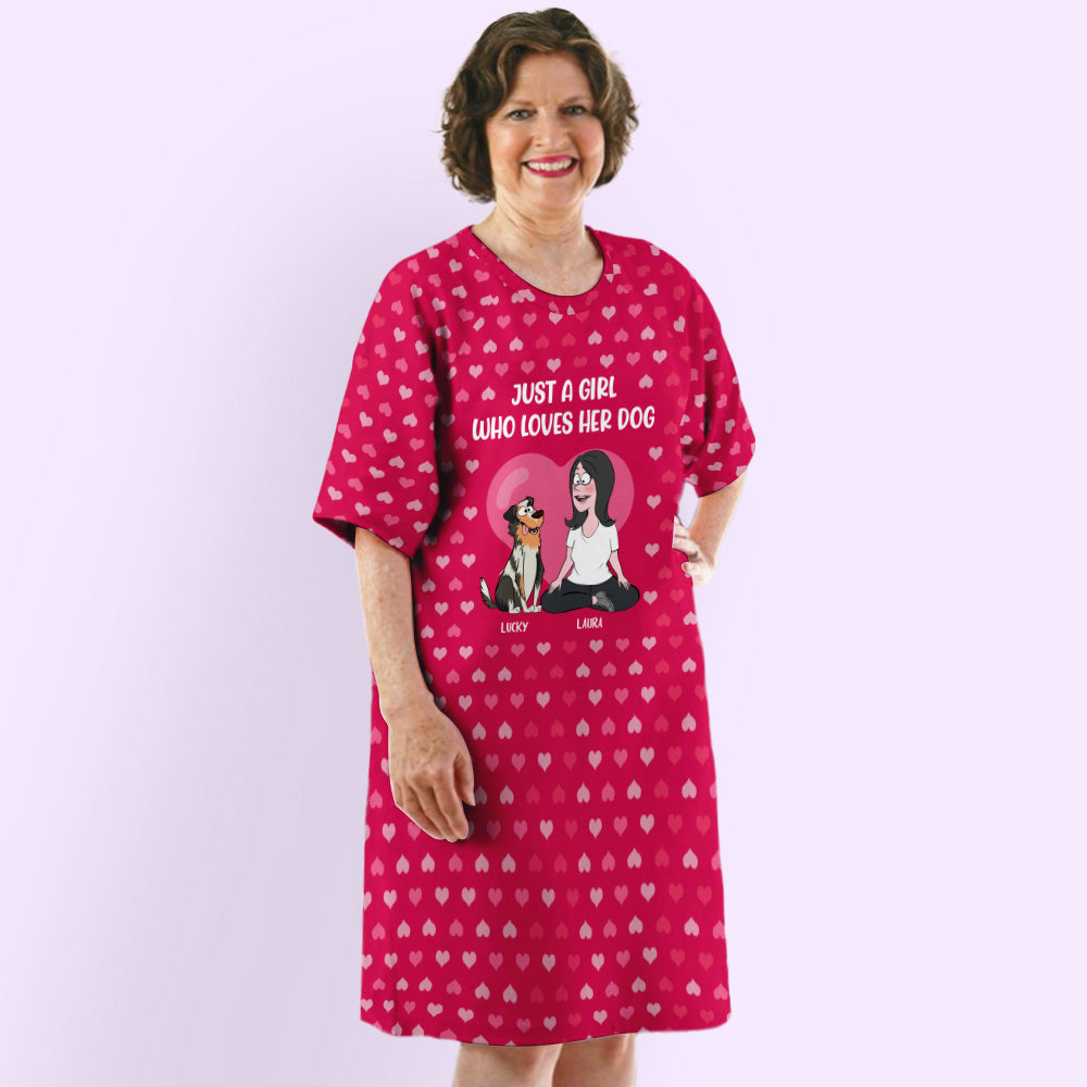 Personalized Custom 3/4 Sleeve Dog - Loving Girl Dress