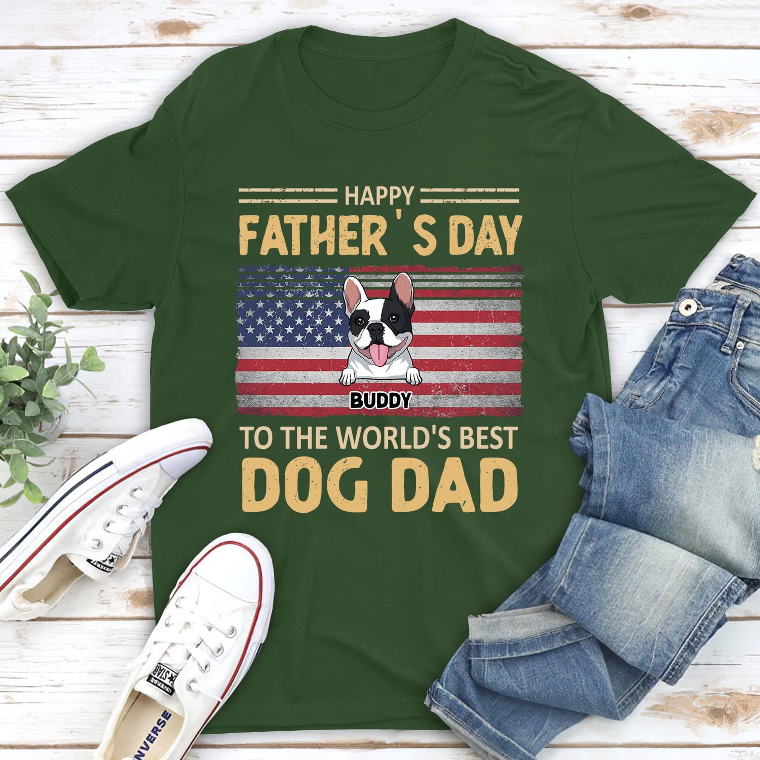 Best Gift: Personalized Custom Unisex T-shirt for World's Best Dog Dad
