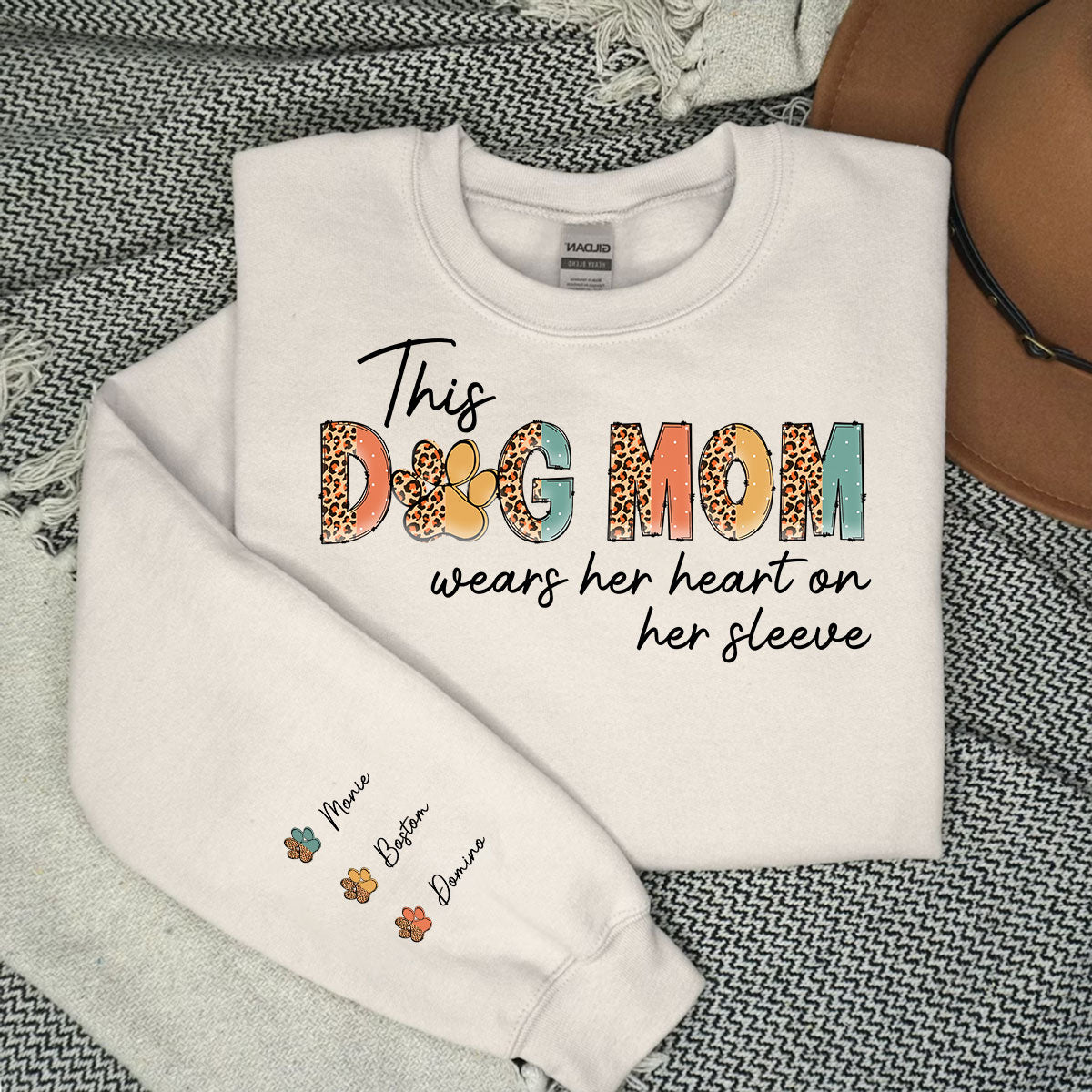 Personalized Dog Mom Heart Custom Sweatshirt - Ideal Gift
