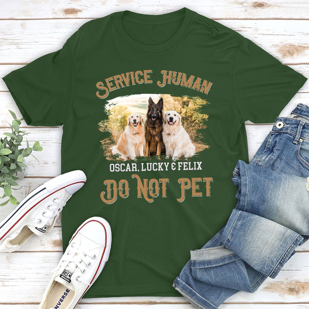 Vintage Service Human - Personalized Unisex Pet Lover T-shirt