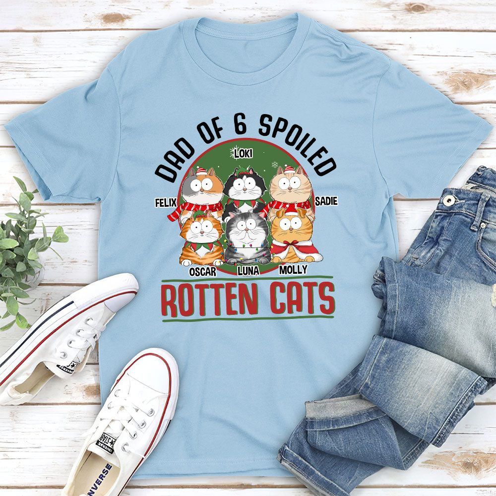 Customizable Unisex 'Proud Dad Of Spoiled Cats' T-shirt - Ideal Gift for Pet Lovers