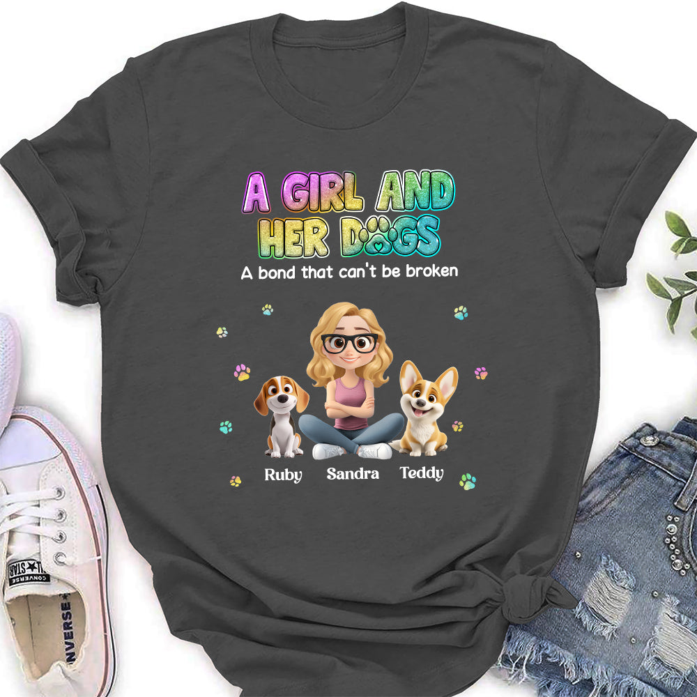 Personalized Custom Women's 'A Girl And Her Dog' T-shirt - Ideal Gift for Pet Lovers