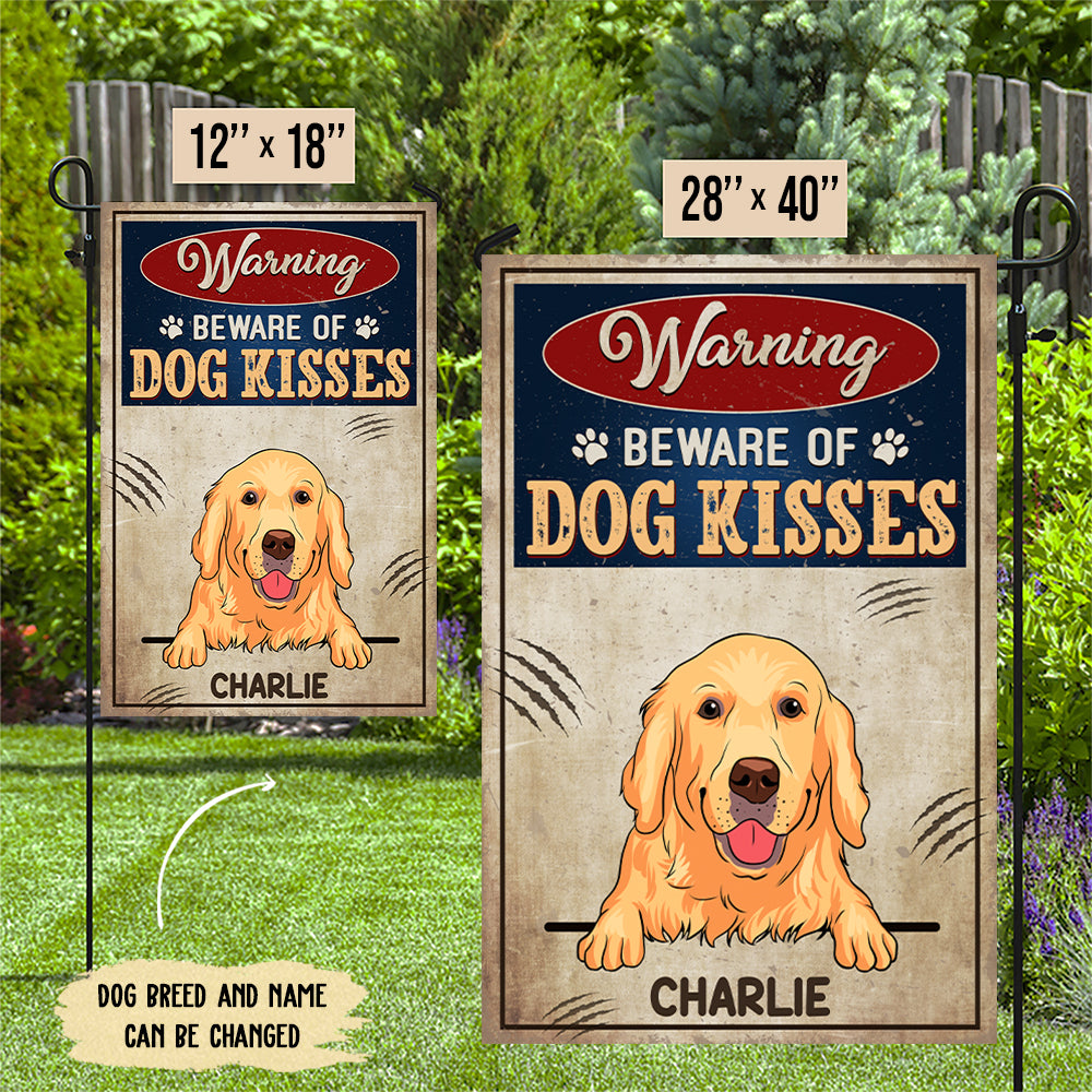 Personalized Dog Kisses Custom Garden Flag - Ideal Gift for Pet Lovers