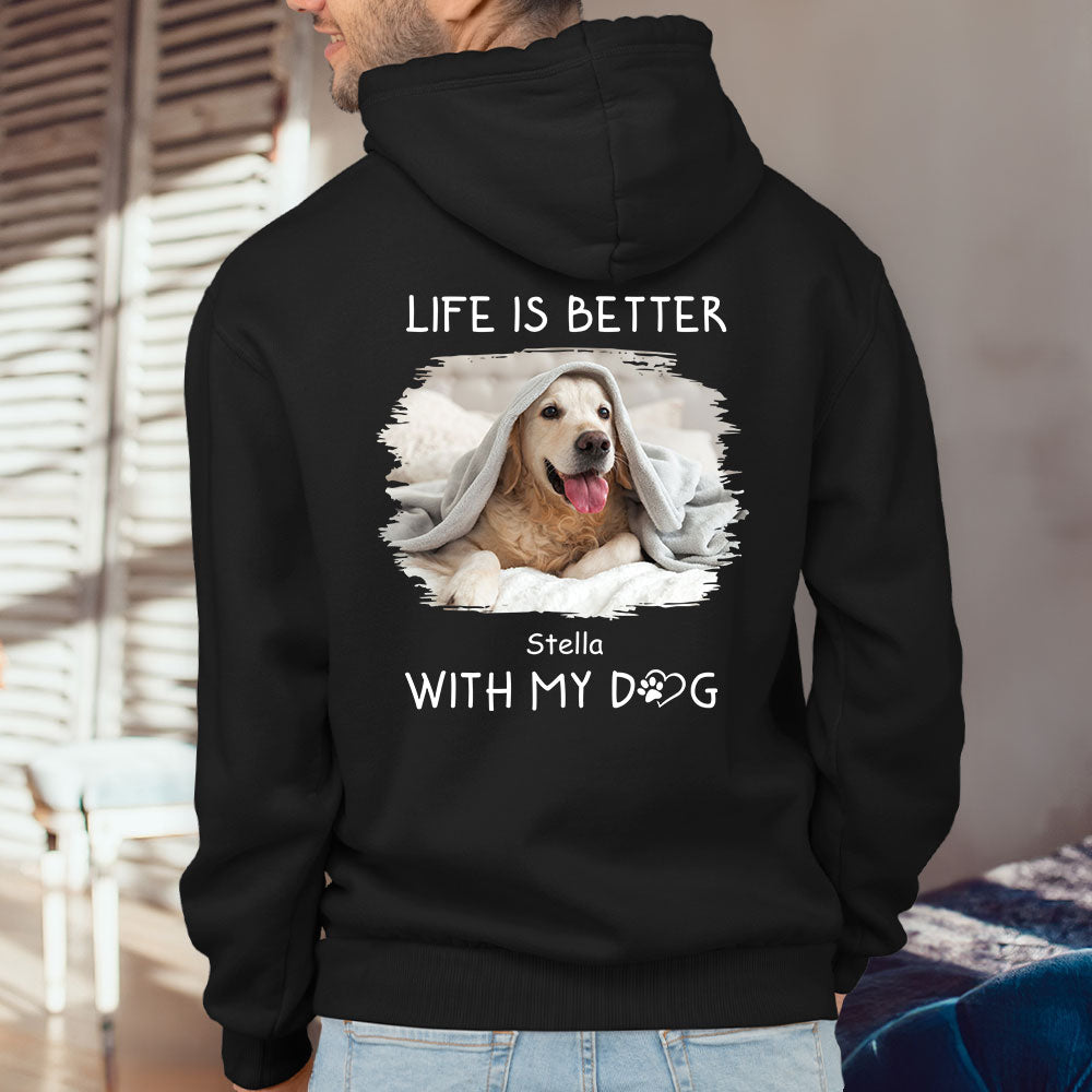 Personalized 'Better With Dogs' Photo Custom Hoodie - Ideal Gift for Pet Lovers