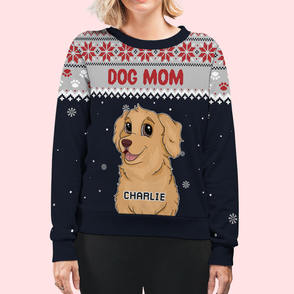 Personalized Christmas Dog Mom/Dad All-Over-Print Custom Sweatshirt