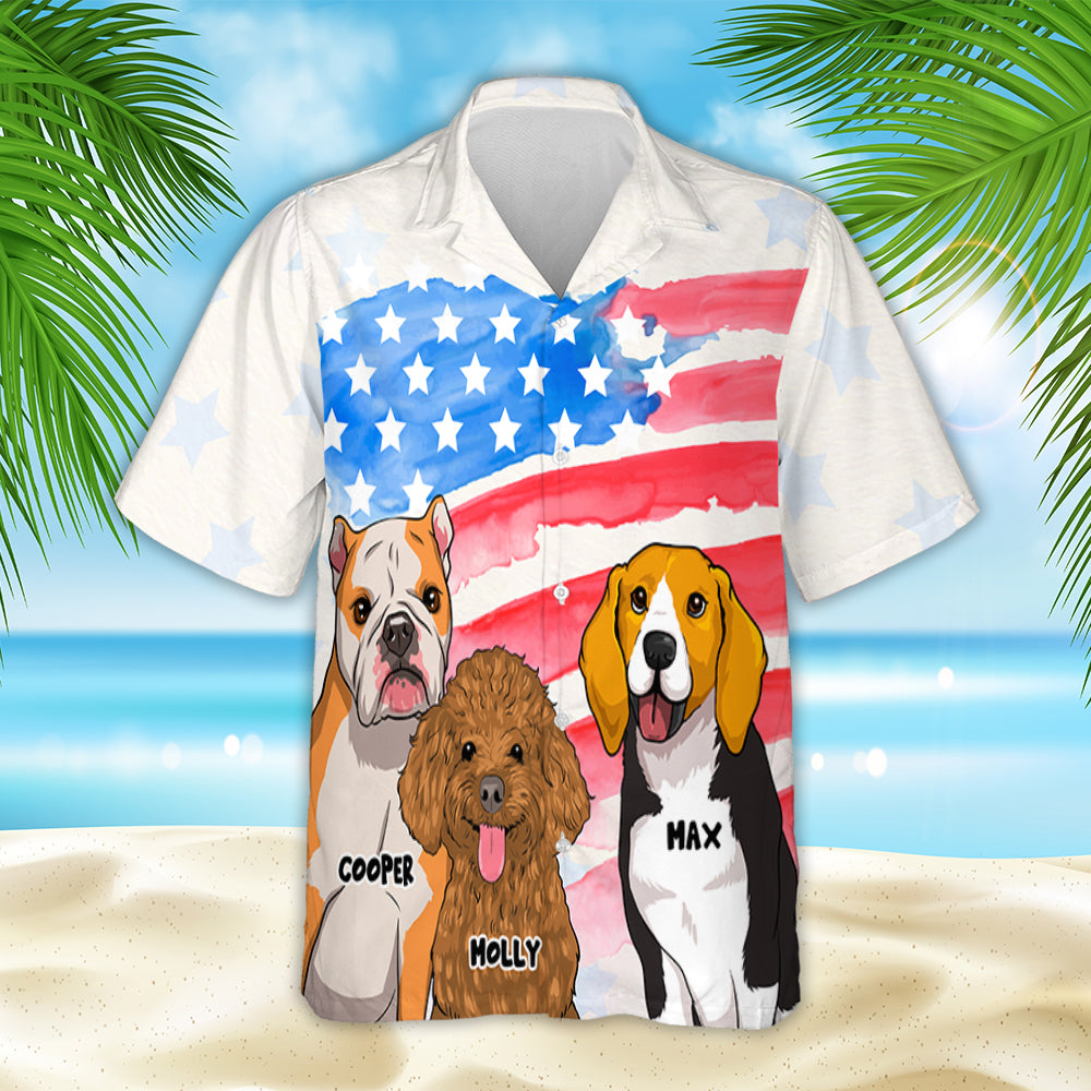 4th Of July Personalized Custom Hawaiian Shirt for Dogs - Unique Pet Lover's Gift