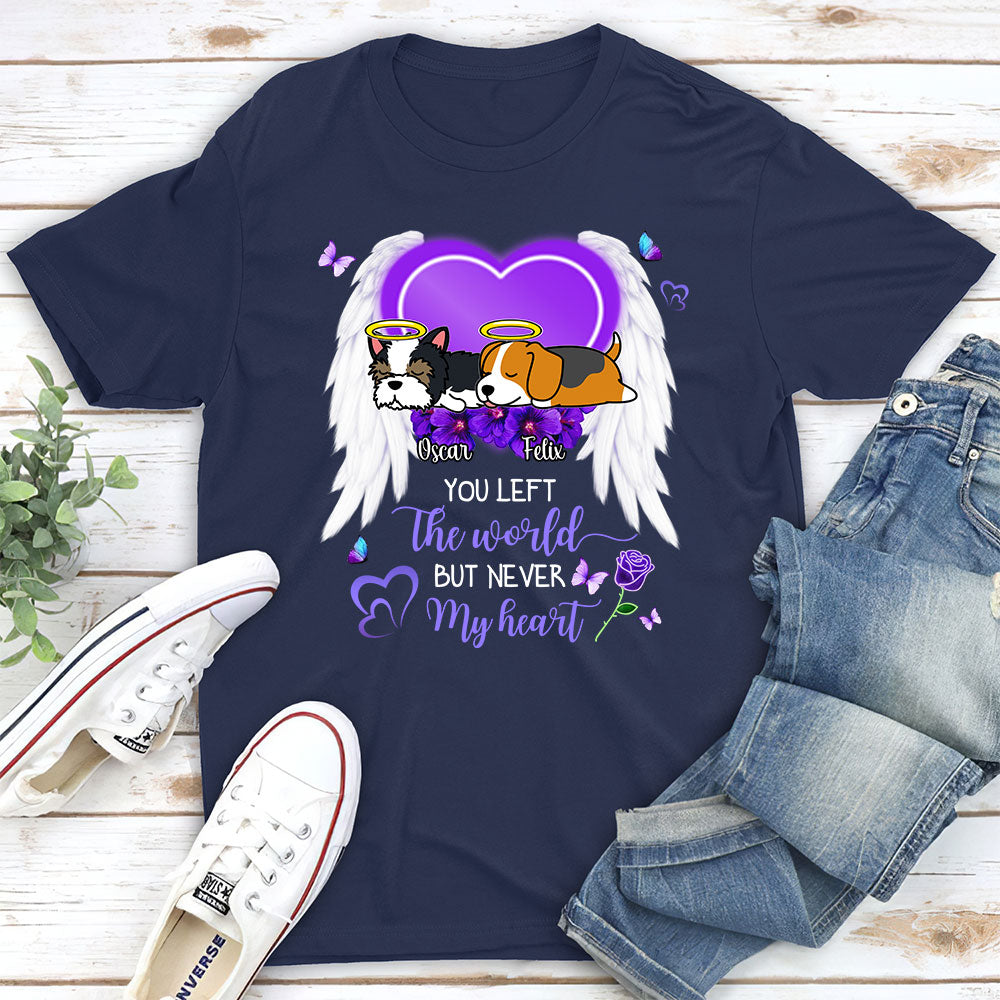 Left The World - Customizable Personalized Unisex Pet Lover T-shirt