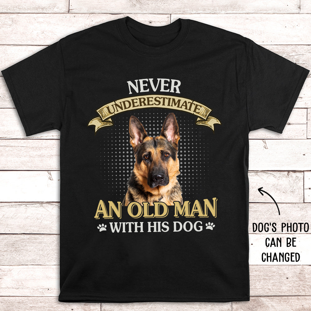 Personalized Unisex T-shirt: A Great Gift for Pet Lovers - Never Underestimate Old Man Design