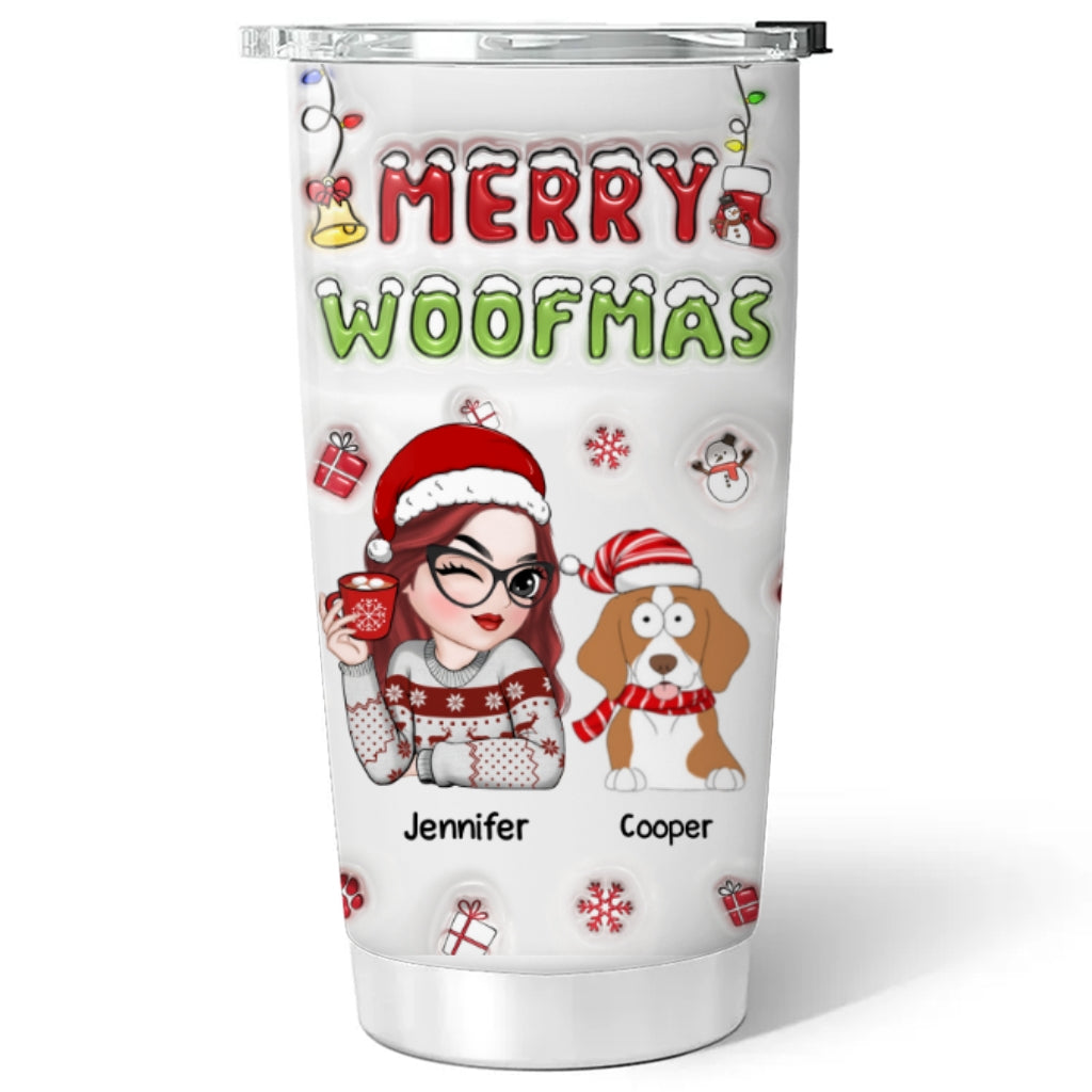 Woofmas Dog - Customizable 3D Inflated Effect Personalized Stainless Steel Tumbler