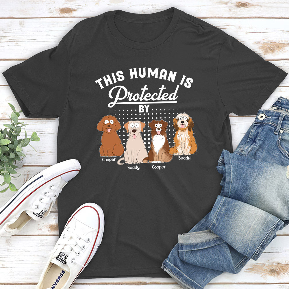 Personalized Custom Unisex 'Protected By My Dogs' T-shirt for Pet Lovers