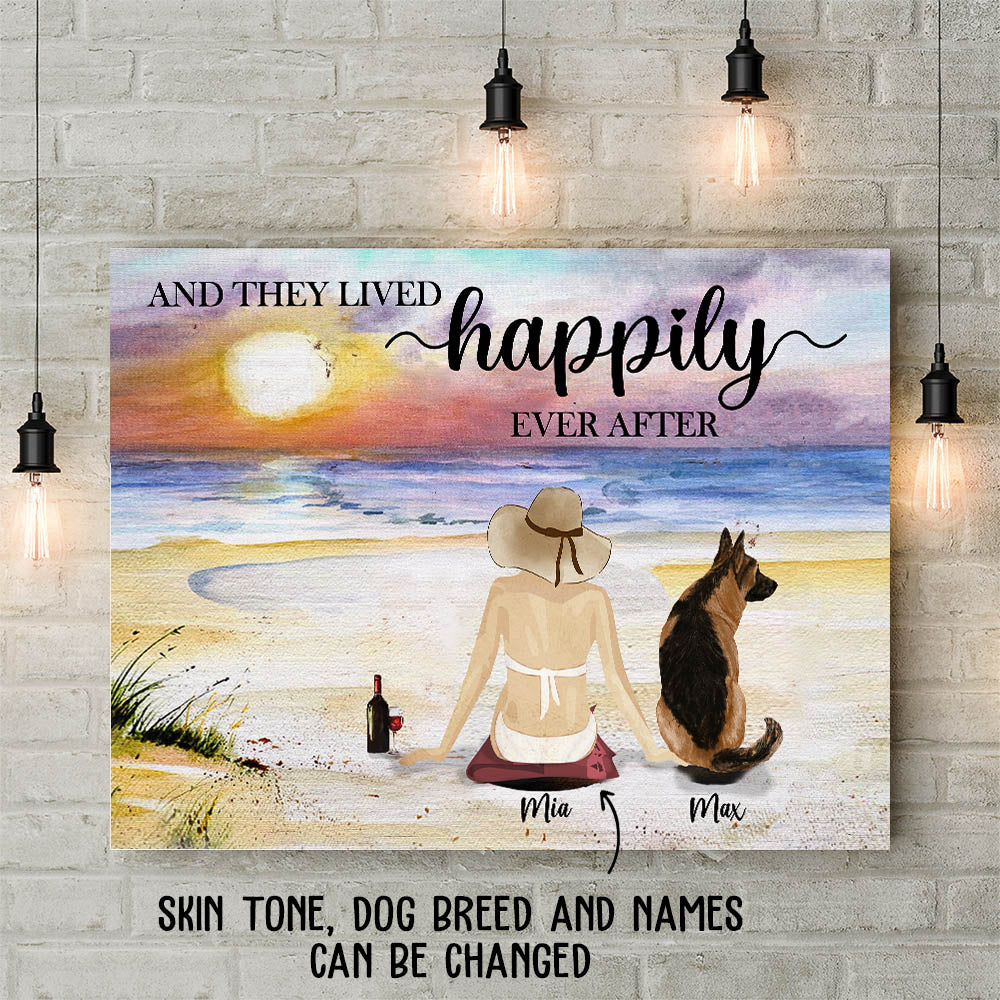 Personalized Custom Beach and Dog Canvas - Ideal Gift for Pet Lovers