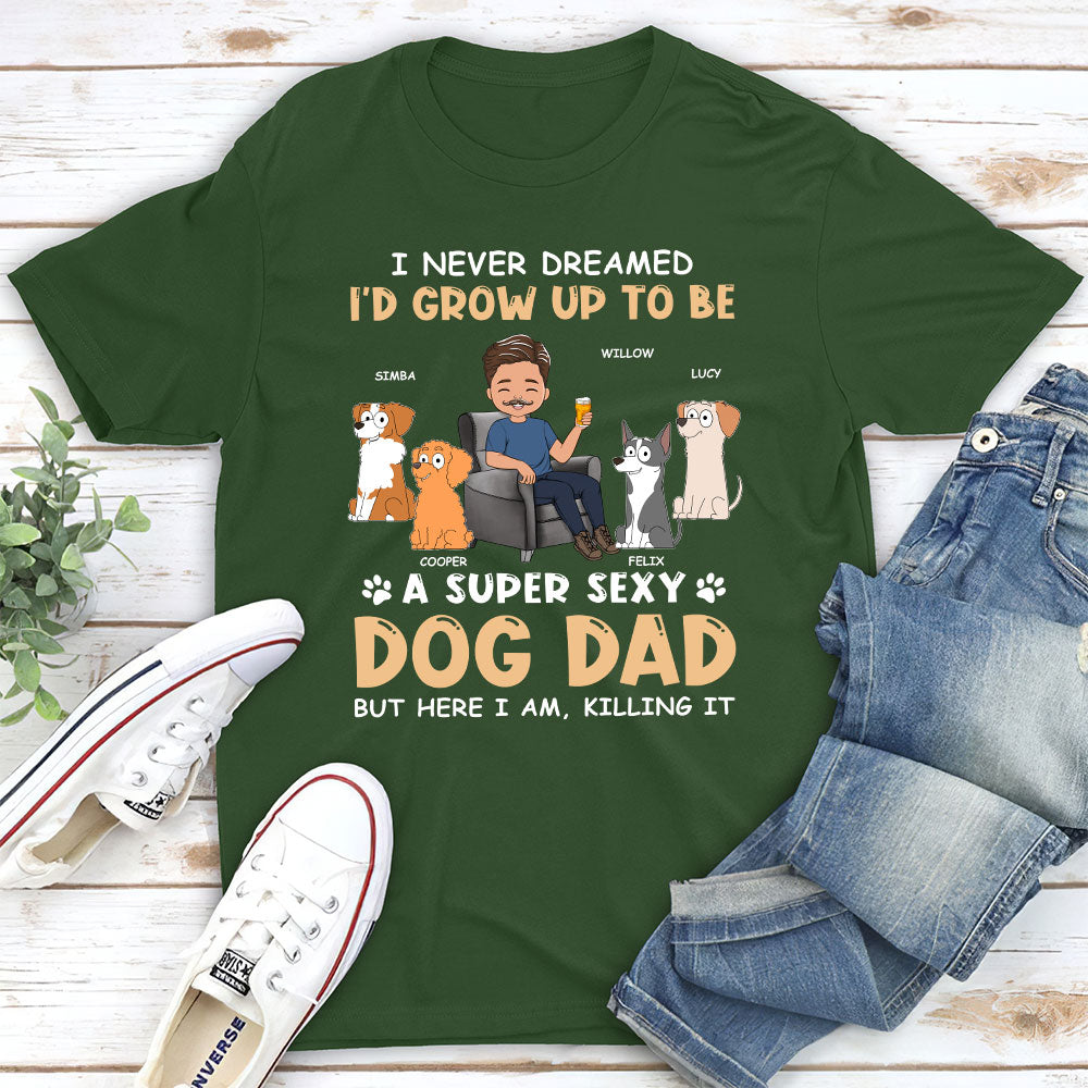 Super Sexy Personalized Custom Unisex Dog Dad T-shirt - Ideal for Pet Lovers