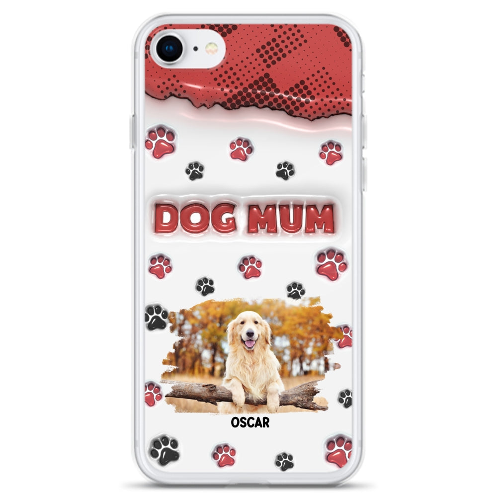 Customizable 3D Inflated Effect Personalized Dog Mom Photo Phone Case - Version 2