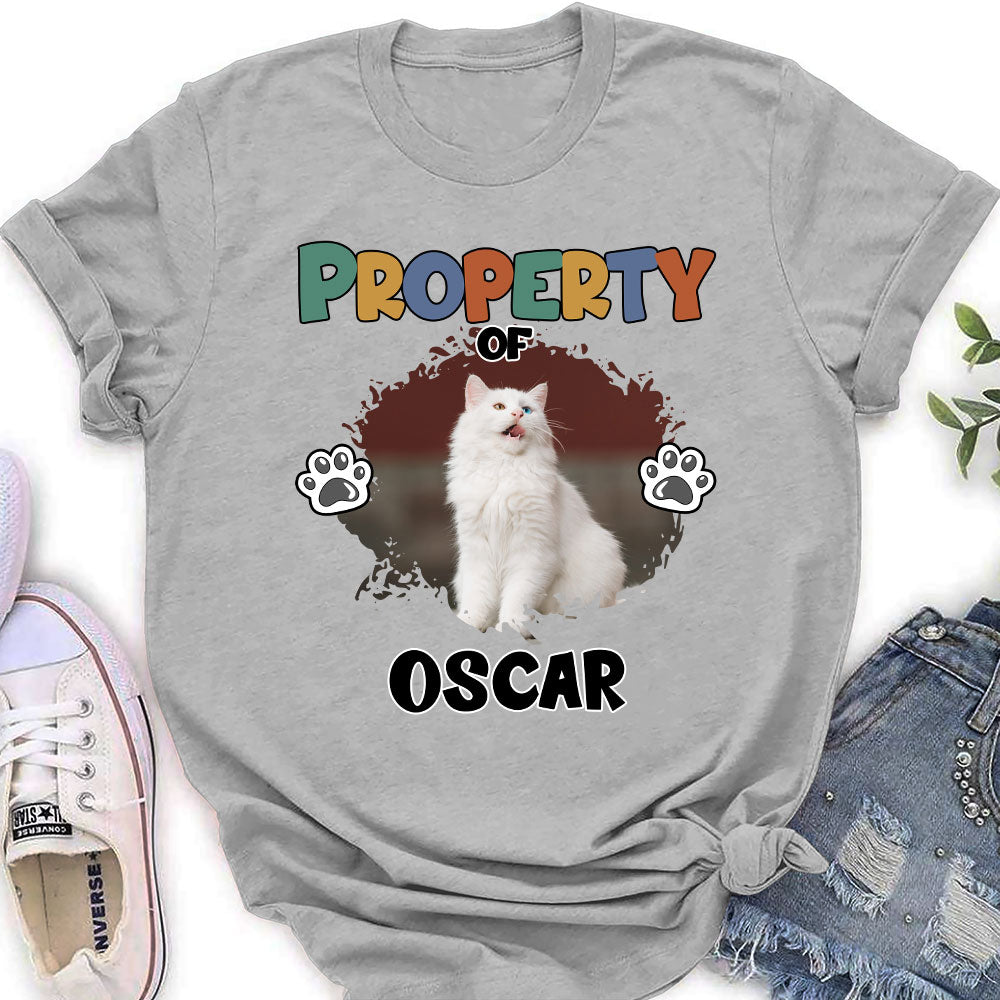 Personalized Custom Women's 'Property Of My Cat' T-shirt - Ideal Gift for Pet Lovers