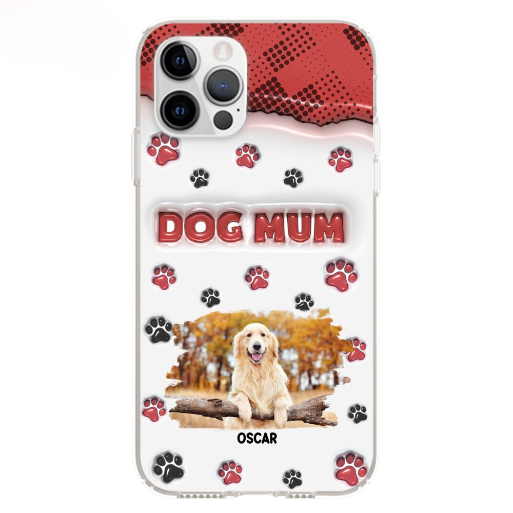 Customizable 3D Inflated Effect Personalized Dog Mom Photo Phone Case - Version 2