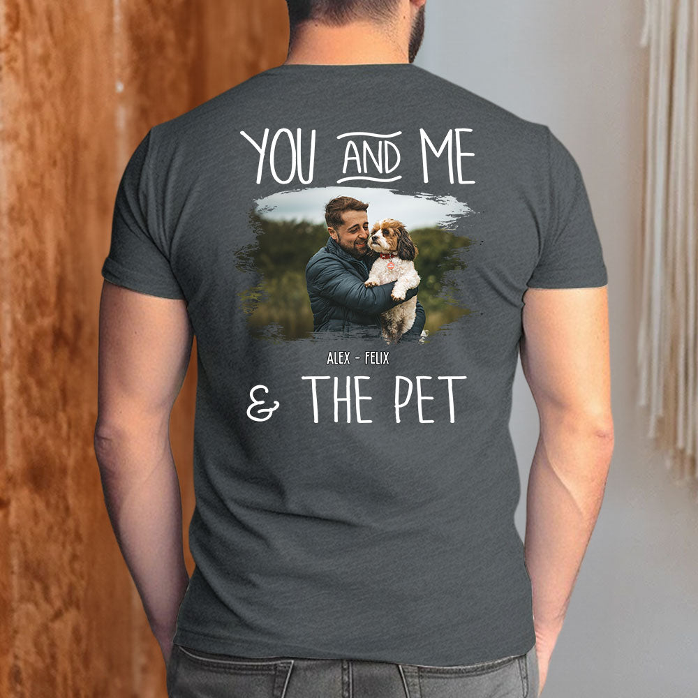 Customizable You & Me Dogs Photo Unisex T-shirt - Ideal Gift for Pet Lovers