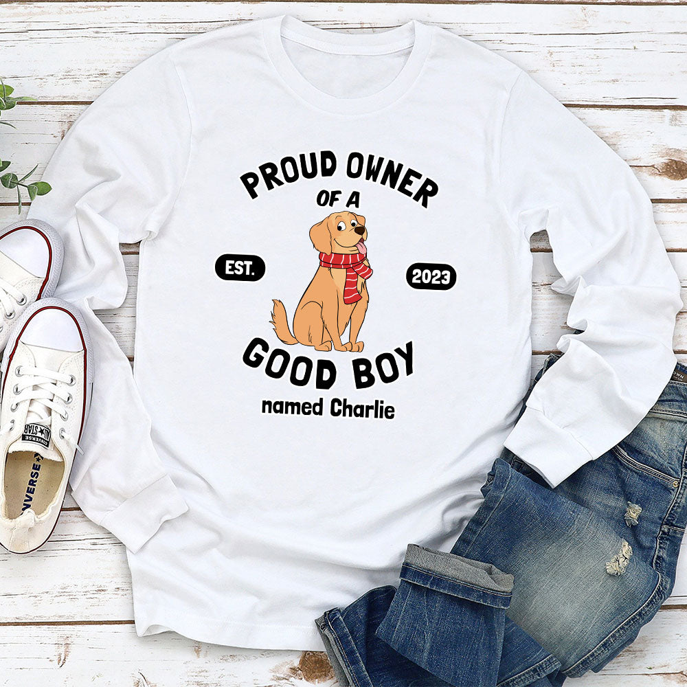 The Proud Owner - Customizable Personalized Long Sleeve T - shirt for Pet Lovers