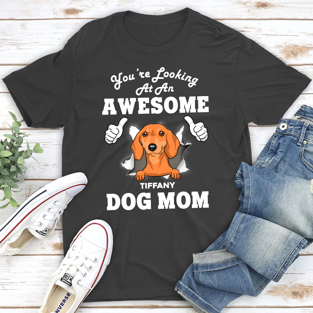Personalized 'Looking At Dad' Unisex T-shirt - Ideal Gift for Pet Lovers