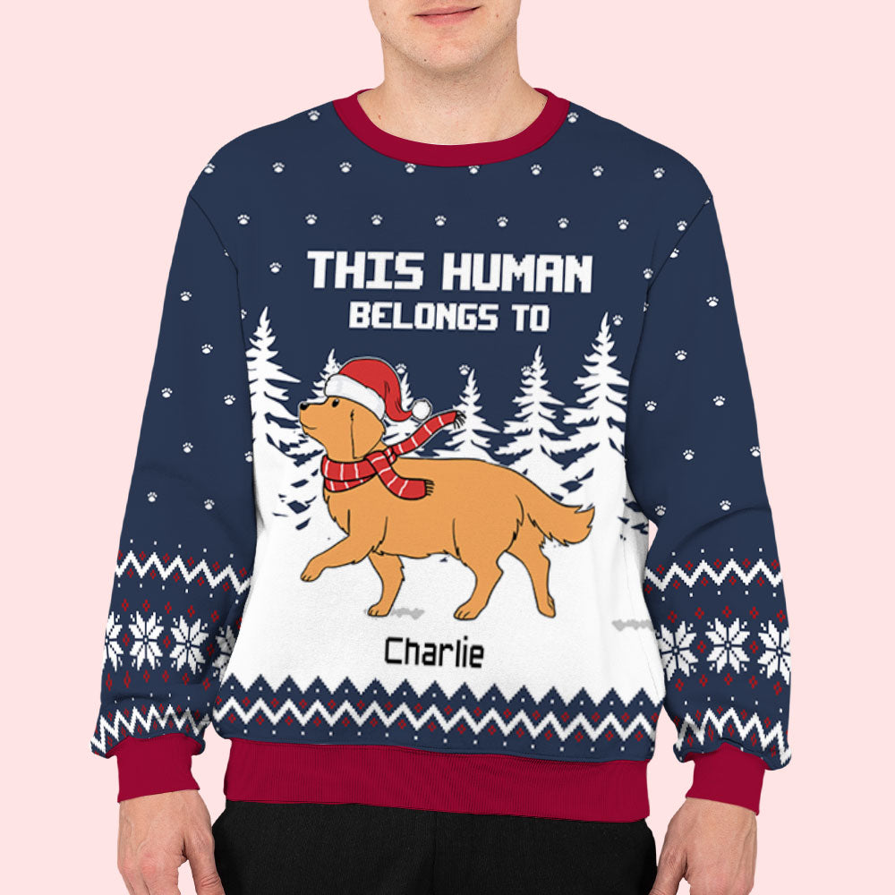 Personalized All-Over-Print Human Belongs Sweatshirt - Ideal Gift for Pet Lovers