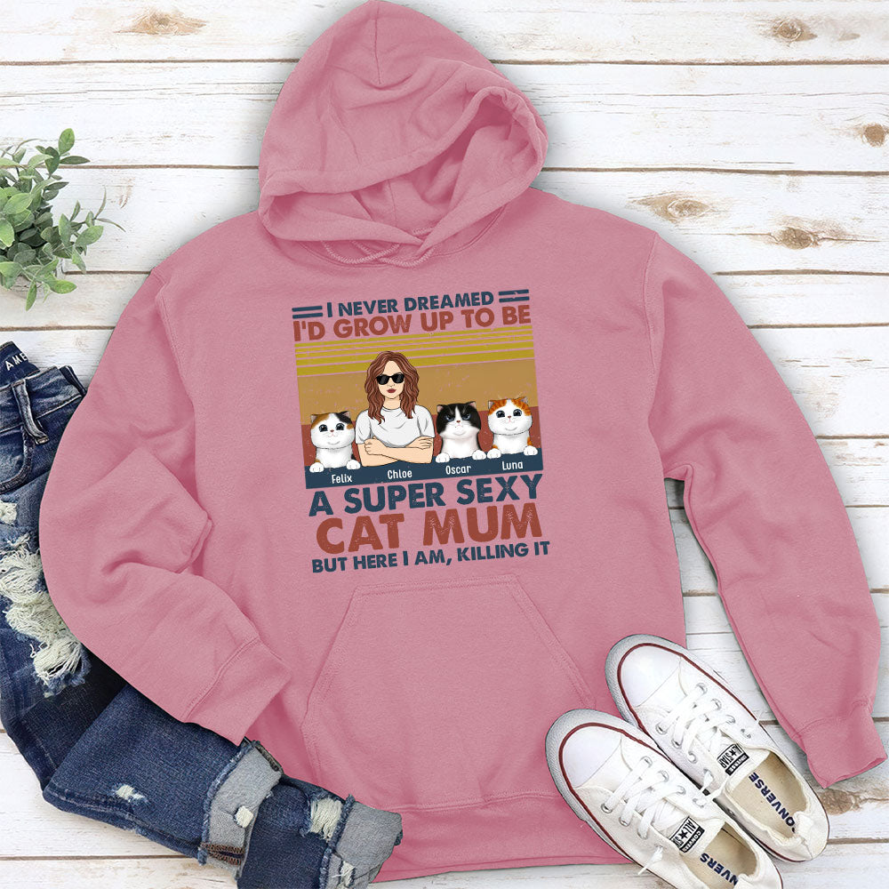 Customizable Sexy Cat Dad Mom Personalized Hoodie - Ideal Gift for Pet Lovers