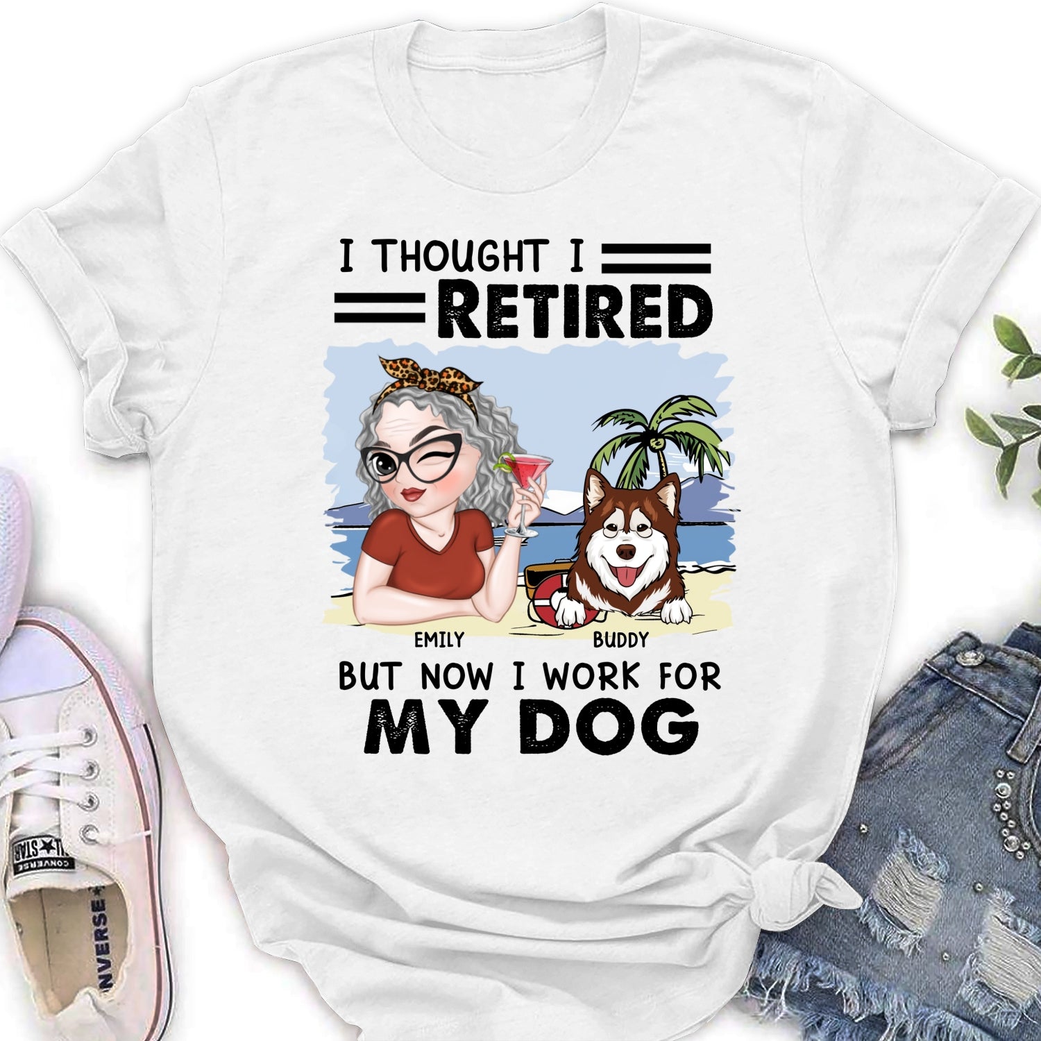 Customizable Personalized Women's T-Shirt for Dog Lovers