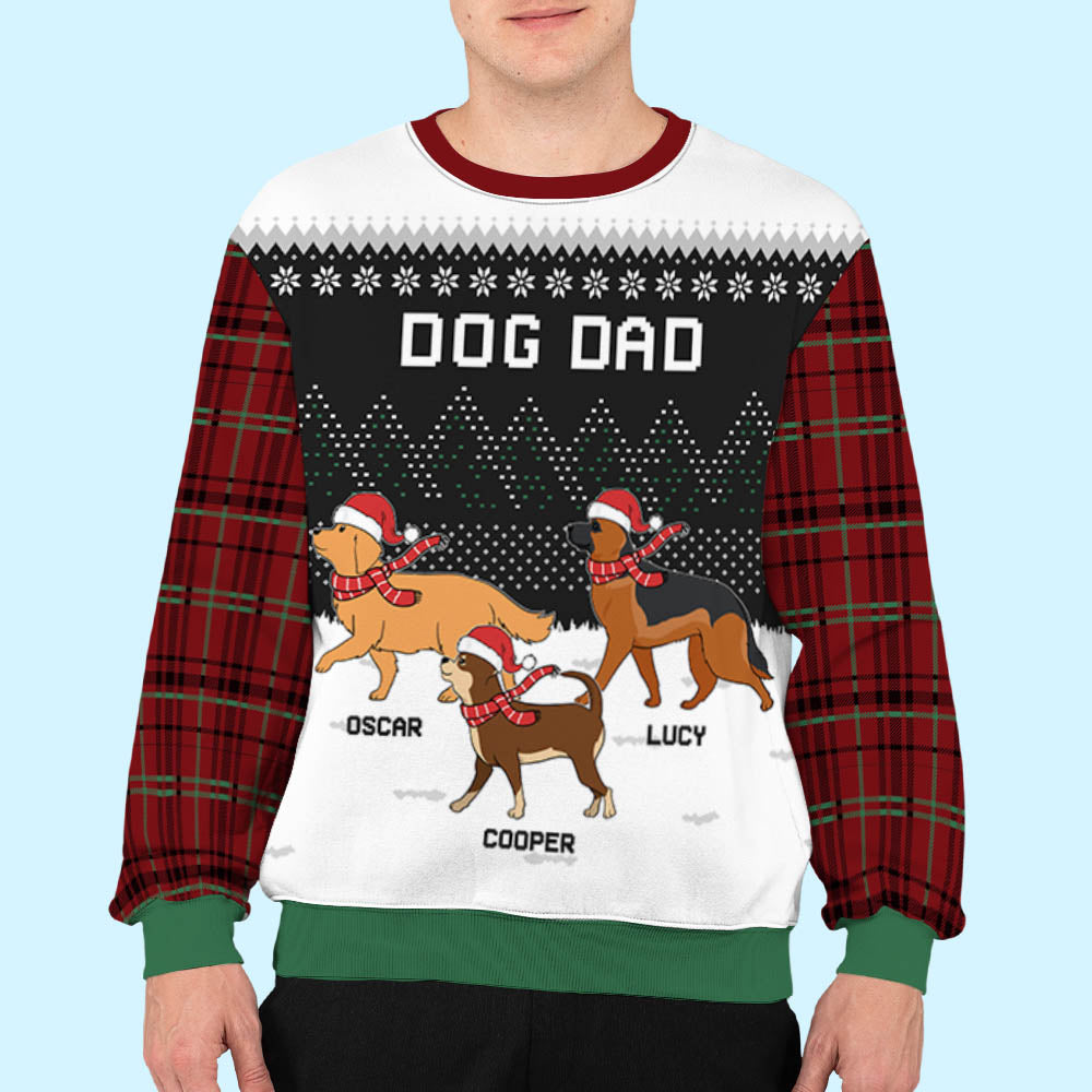 Personalized Custom All-Over-Print Dog Winter Night Sweatshirt
