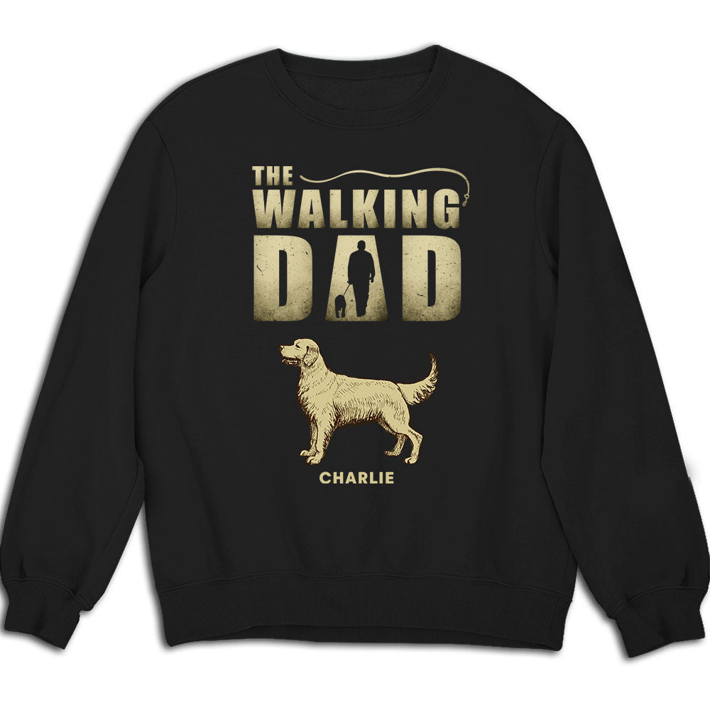 Vintage Walking Dad Personalized Custom Sweatshirt - Ideal Gift for Pet Lovers