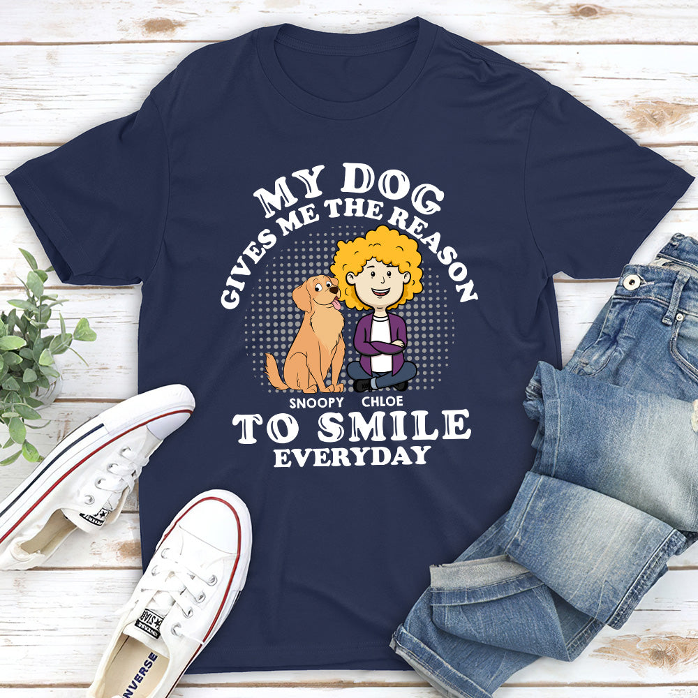 Personalized Unisex 'My Dog Gives Me The Reason' T-shirt - Ideal Gift for Pet Lovers