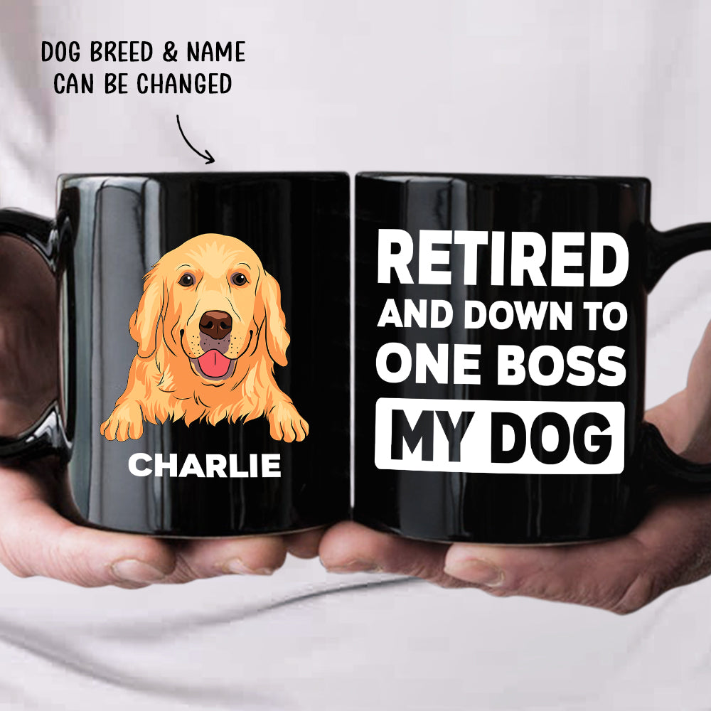 Retired Personalized Custom Black Coffee Mug - Ideal Gift for Pet Lovers