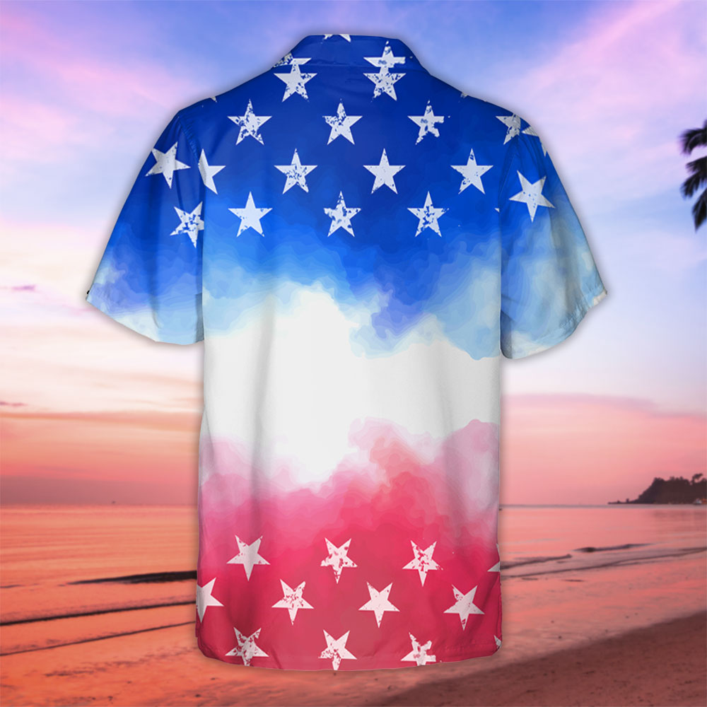 Customizable Red, White & Blue Hawaiian Shirt for Dog Lovers
