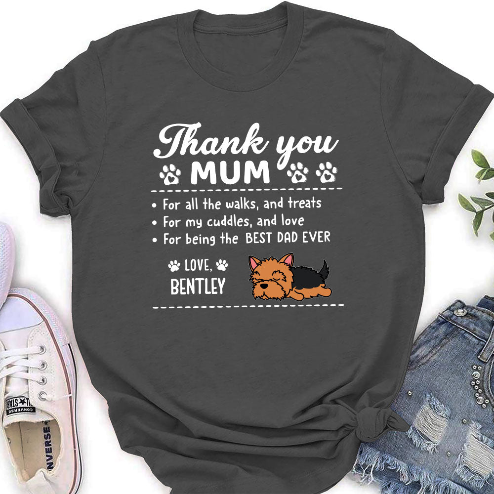 Personalized 'Thanks Mom' Custom Women's T-shirt - Ideal for Pet Lovers